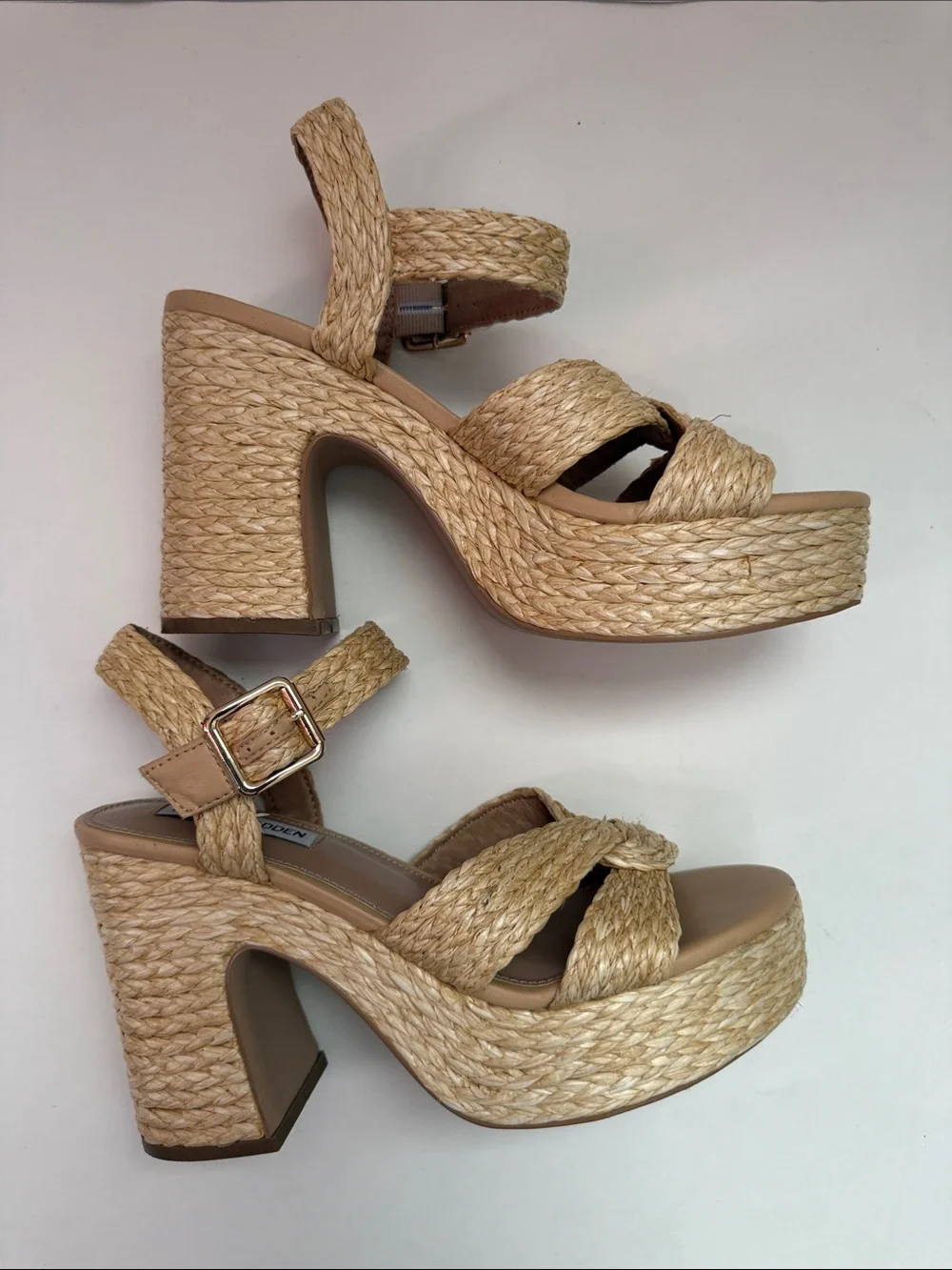 Steve Madden Natural Braided Platform Sandals
